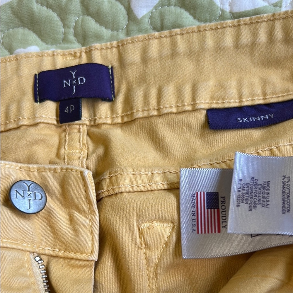 NYDJ Yellow Skinny Jeans